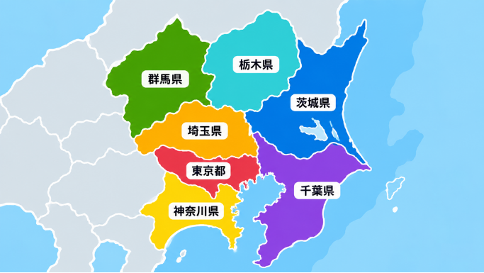 Map of the Kanto region