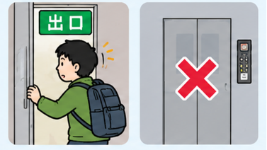 Opening a door and avoiding elevators