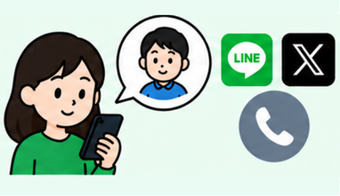 Contacting family and friends by phone or messaging app